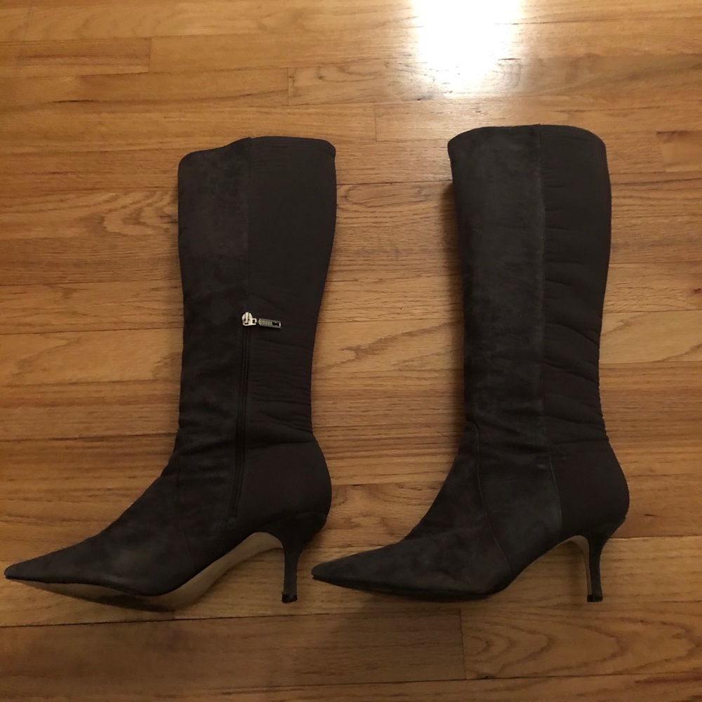grey ivanka trump heel boots size 10